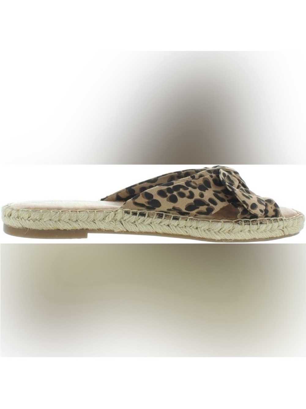 NEW! Nine West Leopard Print Knotted Espadrille Slide - Tan/Black. 6M. - Picture 3 of 11
